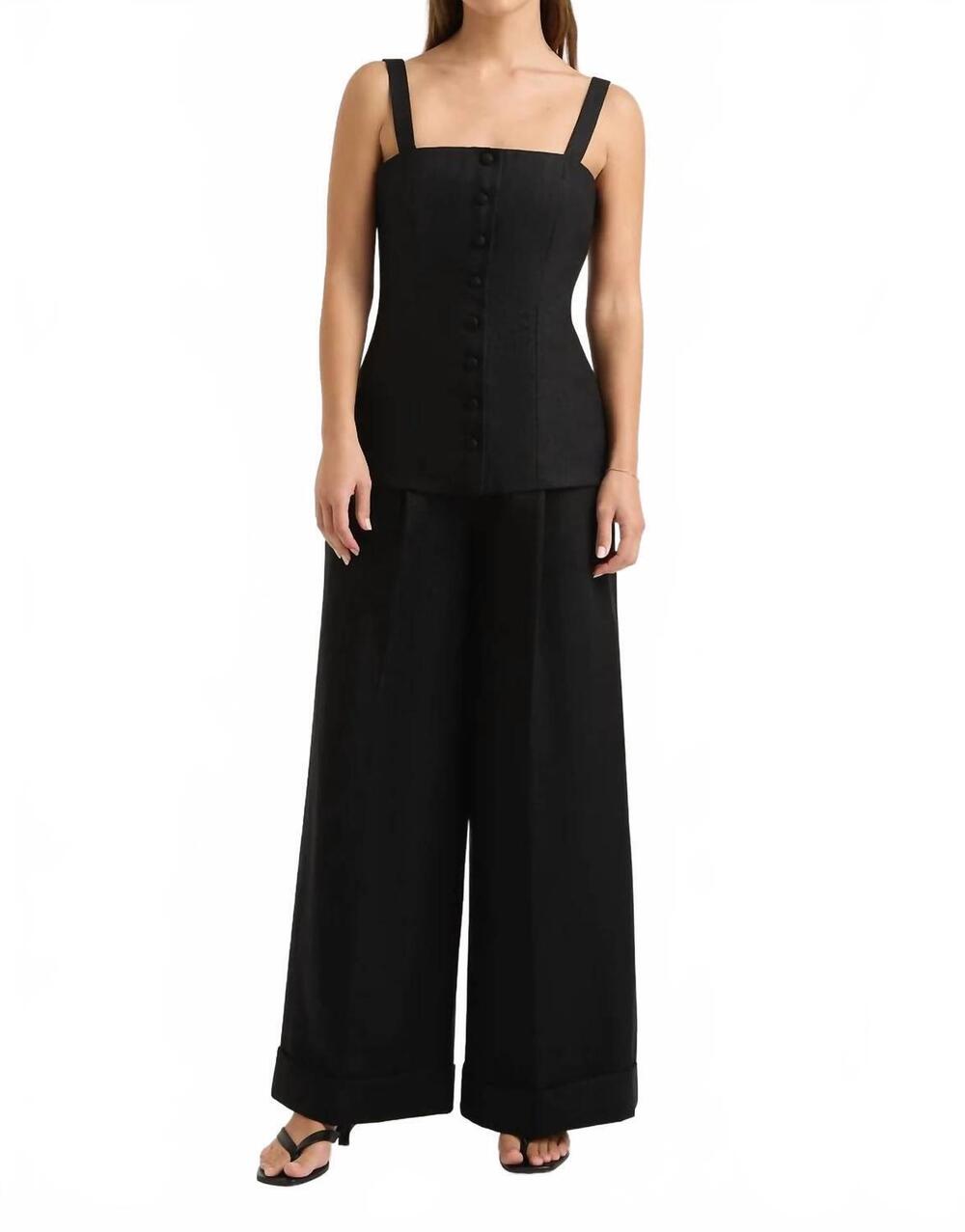 NEW FAITHFULL THE BRAND clove wide leg trouser in black